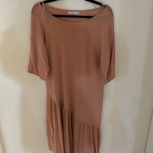 Zara Size Small Pink Knit Dress With Ruffle Pre Owned Good